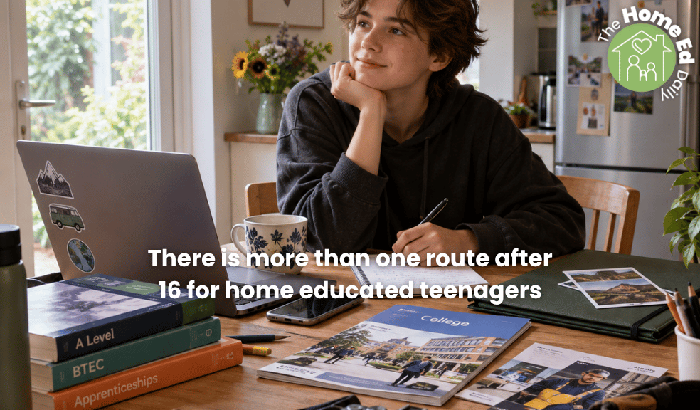 There is more than one route after 16 for home educated teenagers. There is more than one route after 16 for home educated teenagers